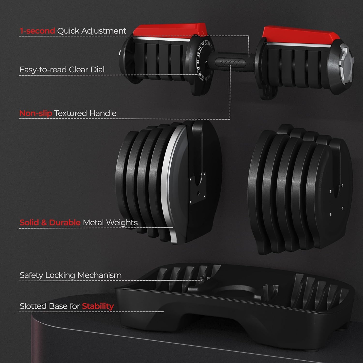 Pulse Gears Pro Adjustable Dumbbell Set 90lb